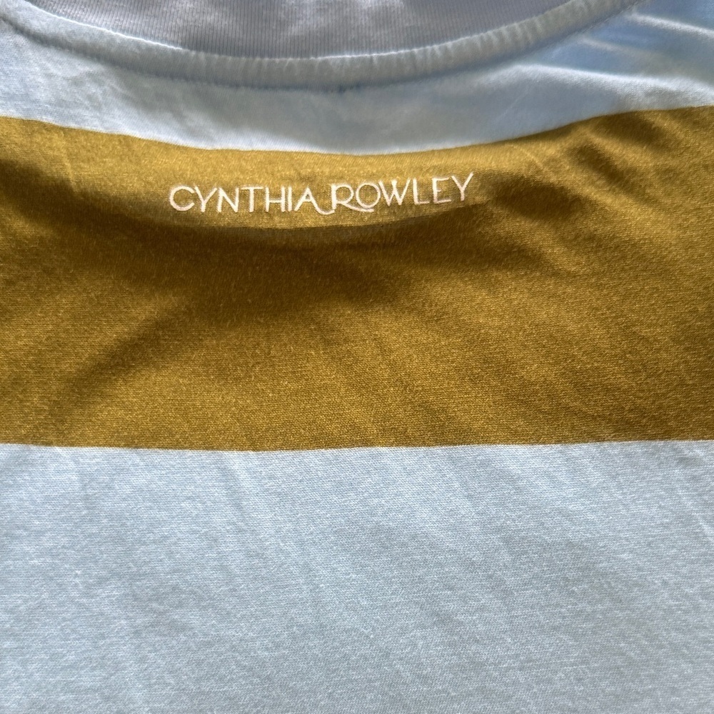 Cynthia Rowley Blue and Olive Striped Sweatshirt - Picture 4 of 6
